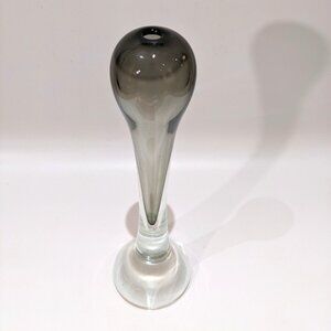 🖤 Vintage 1988 Tony Lee Smoke Glass Vase – Hand Blown Canadian Art